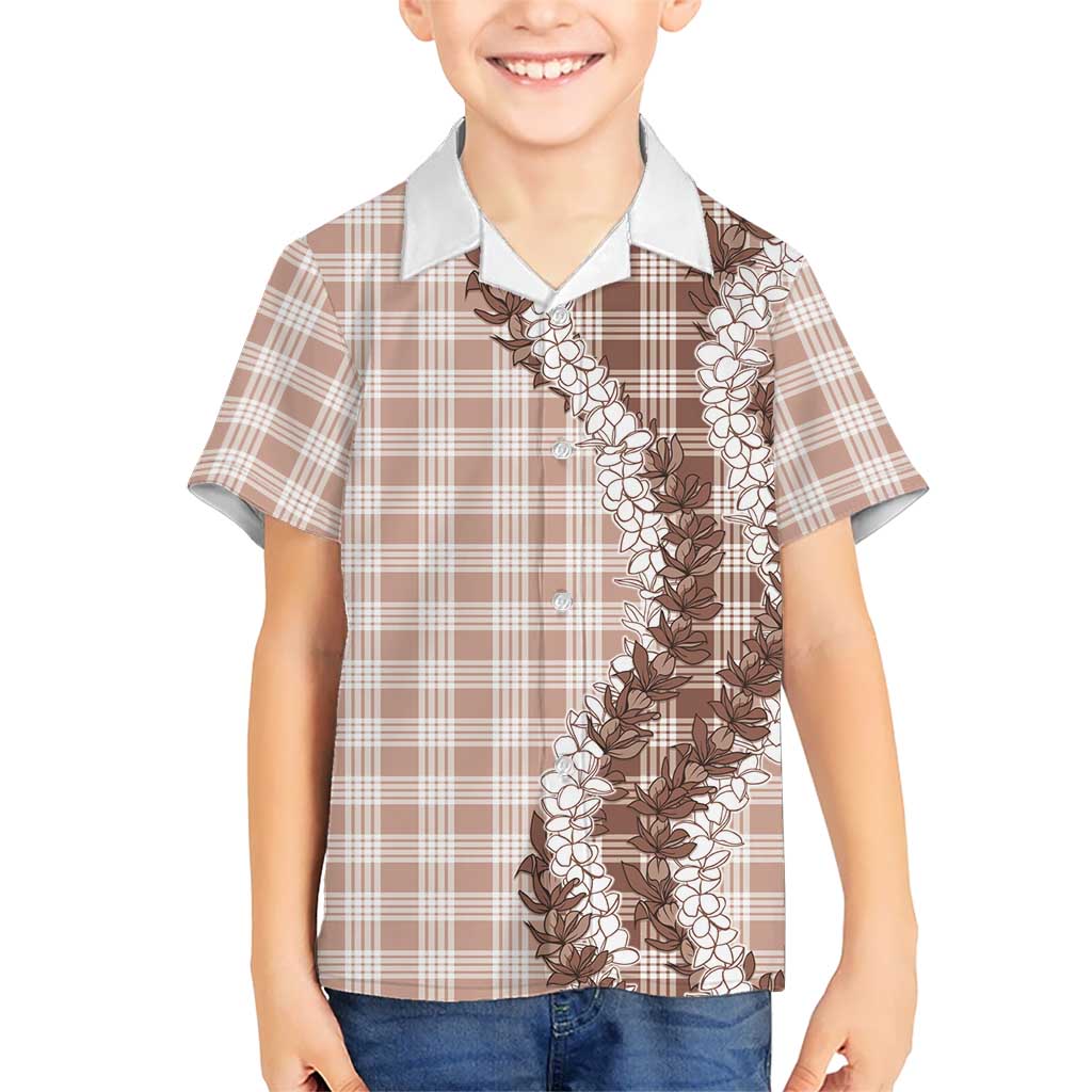 Hawaii Palaka Honohono Lei – Family Matching Off-Shoulder Dress & Hawaiian Shirt – Beige LT05 Son's Shirt Beige - Polynesian Pride