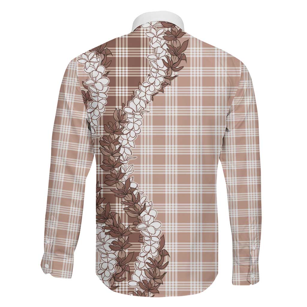 Beige Hawaii Palaka Family Matching Summer Maxi Dress and Hawaiian Shirt Hawaiian Honohono Lei LT05 - Polynesian Pride