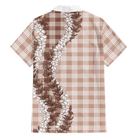 Beige Hawaii Palaka Family Matching Tank Maxi Dress and Hawaiian Shirt Hawaiian Honohono Lei LT05 - Polynesian Pride