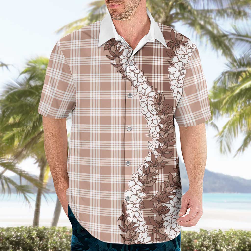 Beige Hawaii Palaka Hawaiian Shirt Hawaiian Honohono Lei LT05 - Polynesian Pride