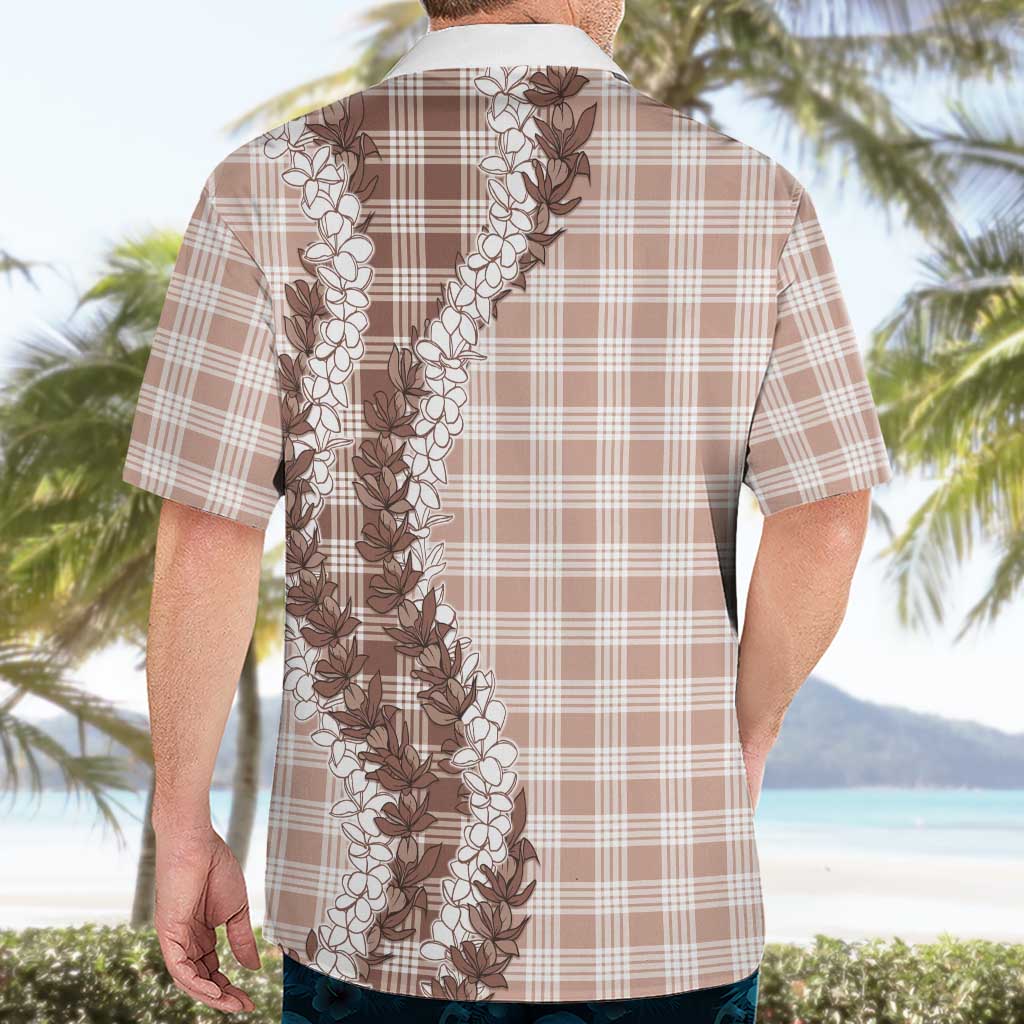 Beige Hawaii Palaka Hawaiian Shirt Hawaiian Honohono Lei LT05 - Polynesian Pride