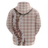Beige Hawaii Palaka Hoodie Hawaiian Honohono Lei LT05 - Polynesian Pride