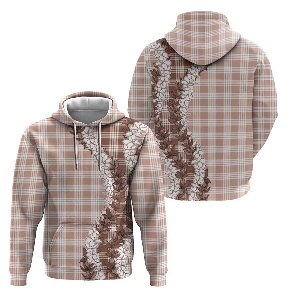 Beige Hawaii Palaka Hoodie Hawaiian Honohono Lei LT05 - Polynesian Pride