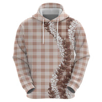 Beige Hawaii Palaka Hoodie Hawaiian Honohono Lei LT05 - Polynesian Pride
