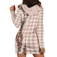 Beige Hawaii Palaka Hoodie Dress Hawaiian Honohono Lei LT05 - Polynesian Pride
