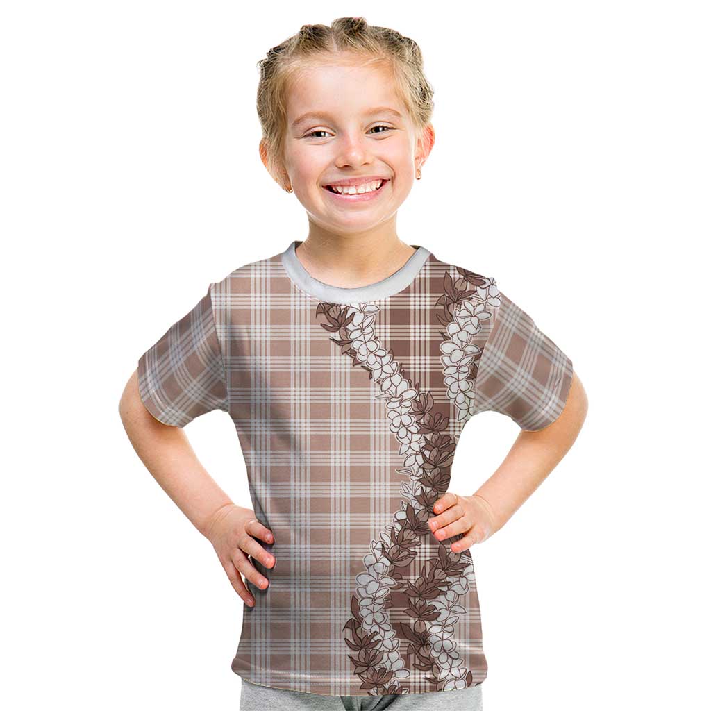 Beige Hawaii Palaka Kid T Shirt Hawaiian Honohono Lei