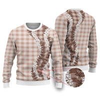 Beige Hawaii Palaka Ugly Christmas Sweater Hawaiian Honohono Lei LT05 Beige - Polynesian Pride