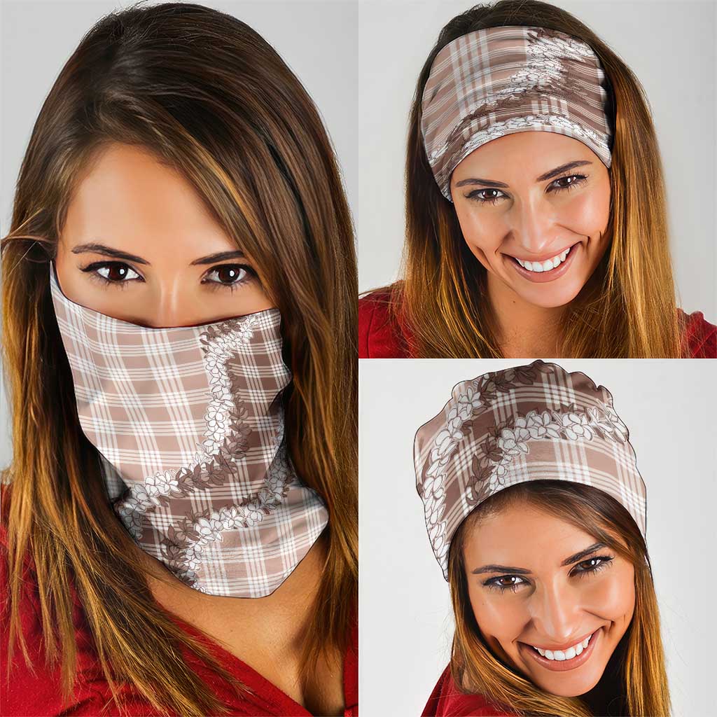 Beige Hawaii Palaka Neck Gaiter Hawaiian Honohono Lei LT05 - Polynesian Pride