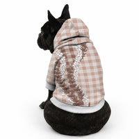 Beige Hawaii Palaka Pet Hoodie Hawaiian Honohono Lei
