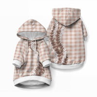 Beige Hawaii Palaka Pet Hoodie Hawaiian Honohono Lei