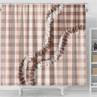 Beige Hawaii Palaka Shower Curtain Hawaiian Honohono Lei