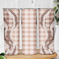 Beige Hawaii Palaka Skinny Tumbler Hawaiian Honohono Lei LT05 - Polynesian Pride
