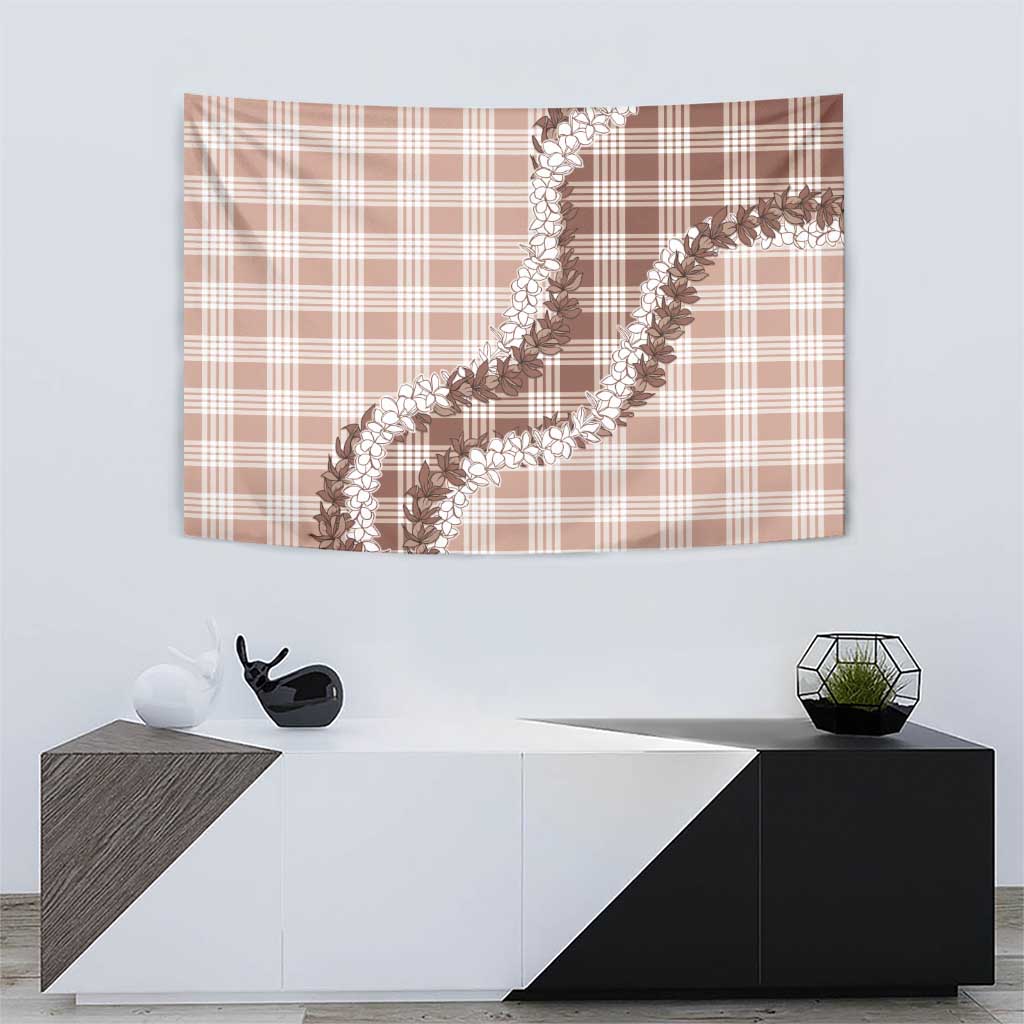 Beige Hawaii Palaka Tapestry Hawaiian Honohono Lei