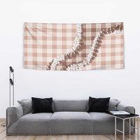 Beige Hawaii Palaka Tapestry Hawaiian Honohono Lei