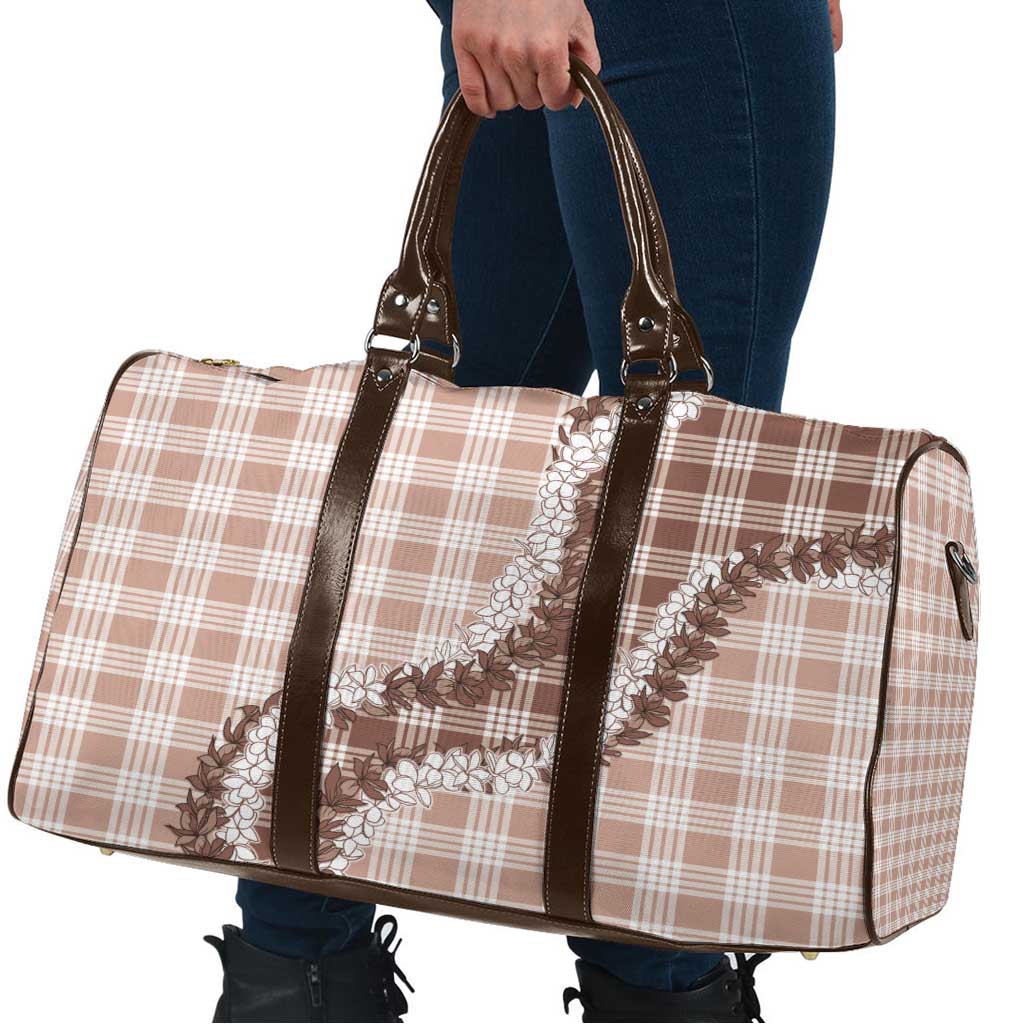 Beige Hawaii Palaka Travel Bag Hawaiian Honohono Lei LT05 - Polynesian Pride