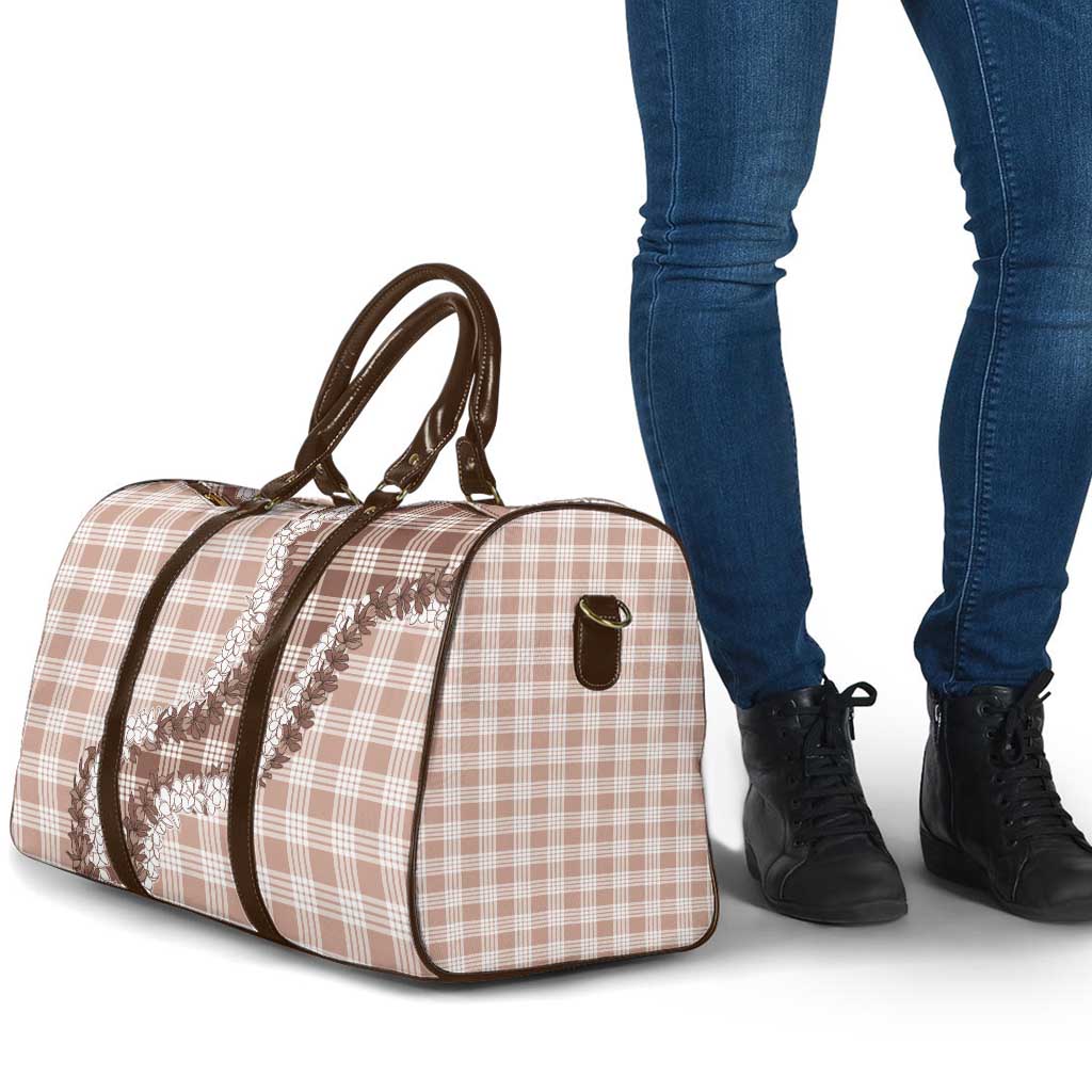 Beige Hawaii Palaka Travel Bag Hawaiian Honohono Lei LT05 - Polynesian Pride