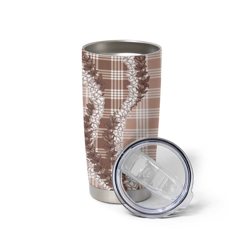 Beige Hawaii Palaka Tumbler Cup Hawaiian Honohono Lei