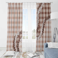 Beige Hawaii Palaka Window Curtain Hawaiian Honohono Lei