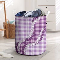 Violet Hawaii Palaka Laundry Basket Hawaiian Honohono Lei