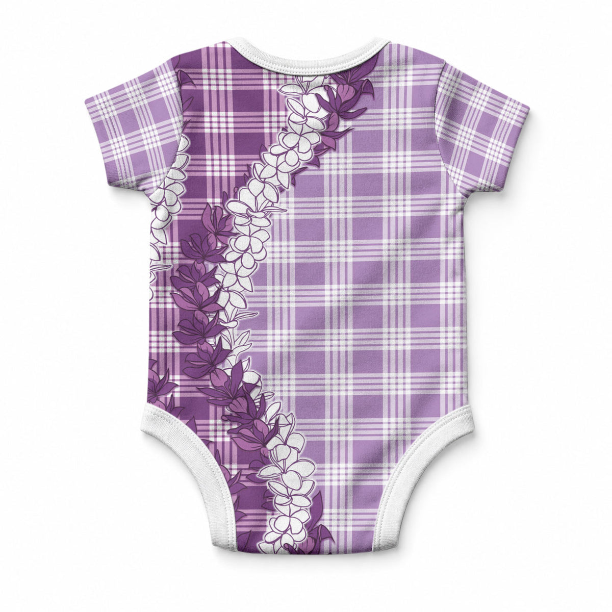 Violet Hawaii Palaka Baby Onesie Hawaiian Honohono Lei