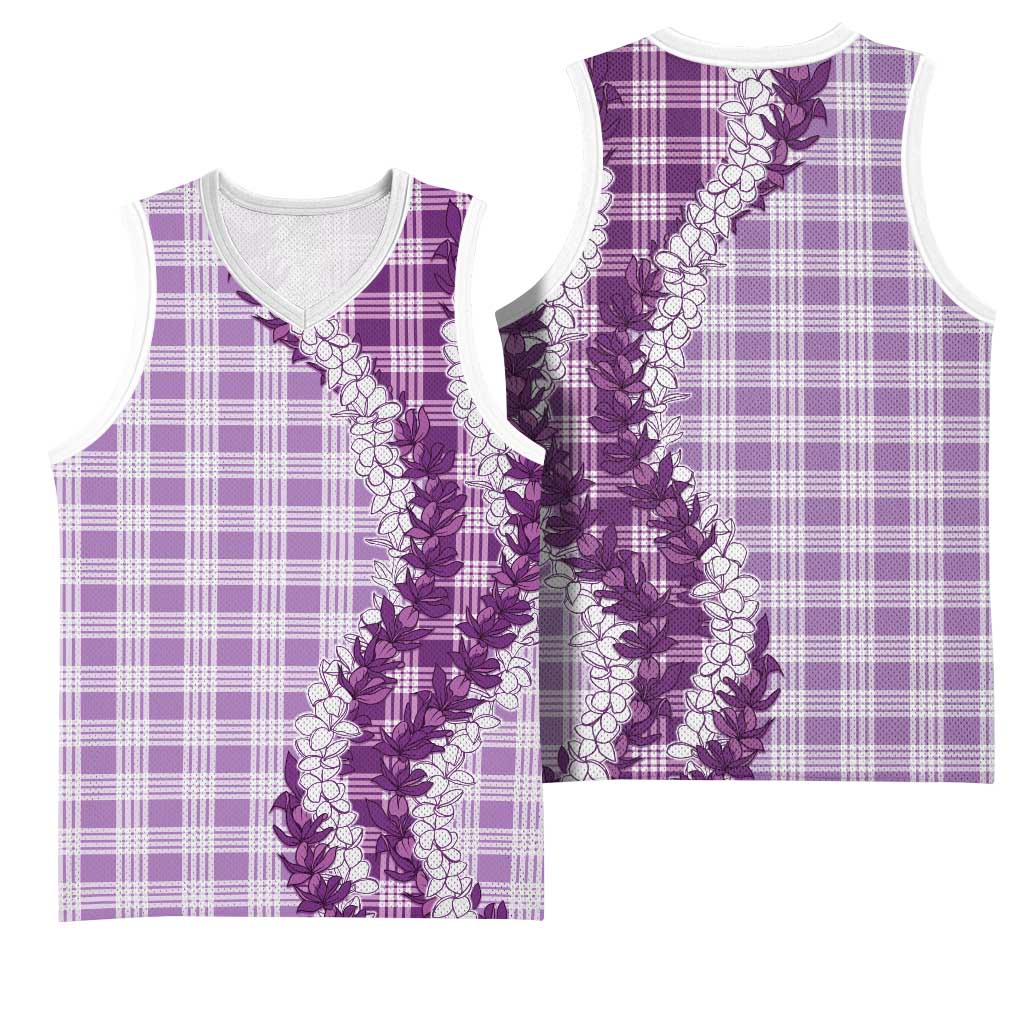 Violet Hawaii Palaka Basketball Jersey Hawaiian Honohono Lei