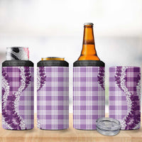 Violet Hawaii Palaka 4 in 1 Can Cooler Tumbler Hawaiian Honohono Lei LT05 - Polynesian Pride