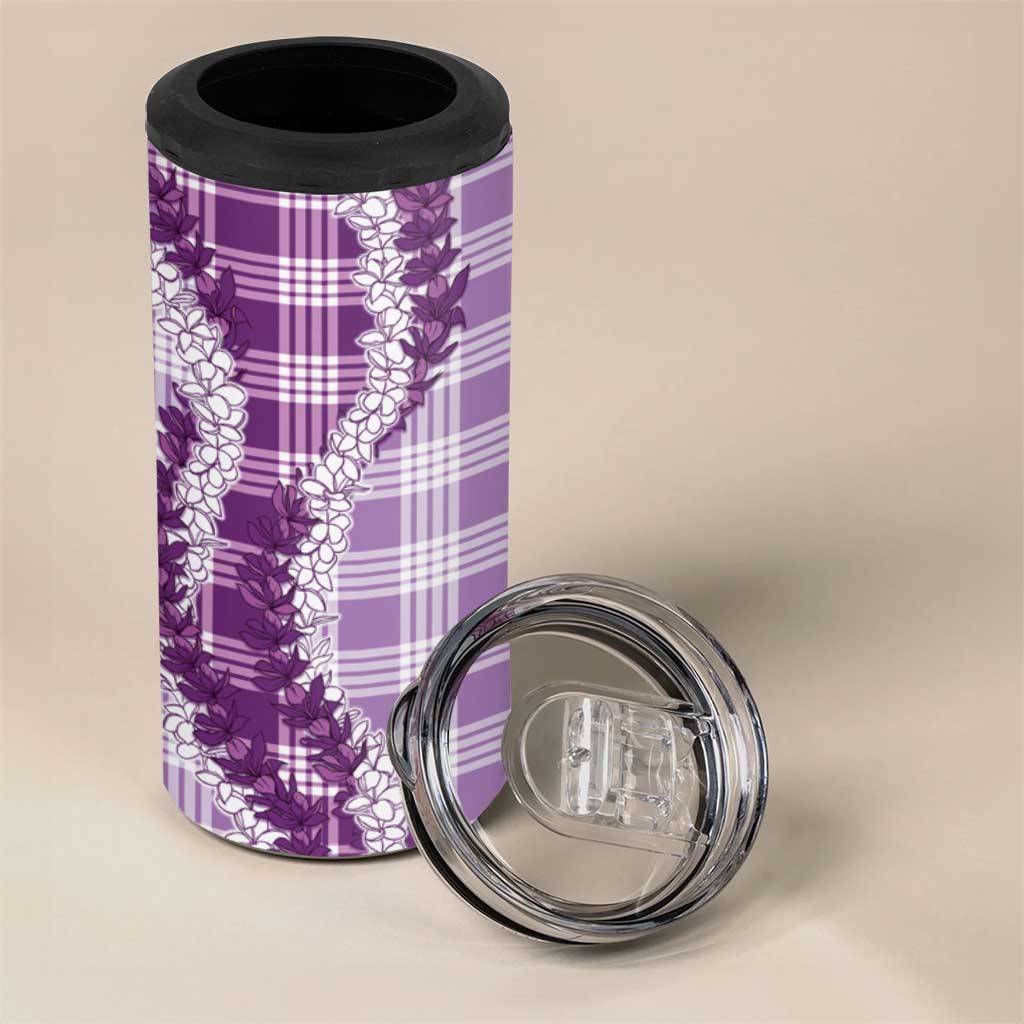 Violet Hawaii Palaka 4 in 1 Can Cooler Tumbler Hawaiian Honohono Lei LT05 - Polynesian Pride