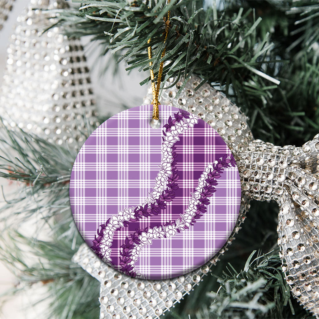 Violet Hawaii Palaka Ceramic Ornament Hawaiian Honohono Lei