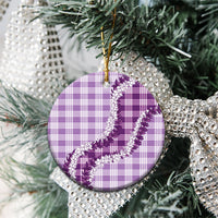 Violet Hawaii Palaka Ceramic Ornament Hawaiian Honohono Lei