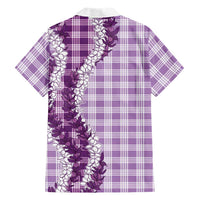 Violet Hawaii Palaka Family Matching Puletasi and Hawaiian Shirt Hawaiian Honohono Lei LT05 - Polynesian Pride