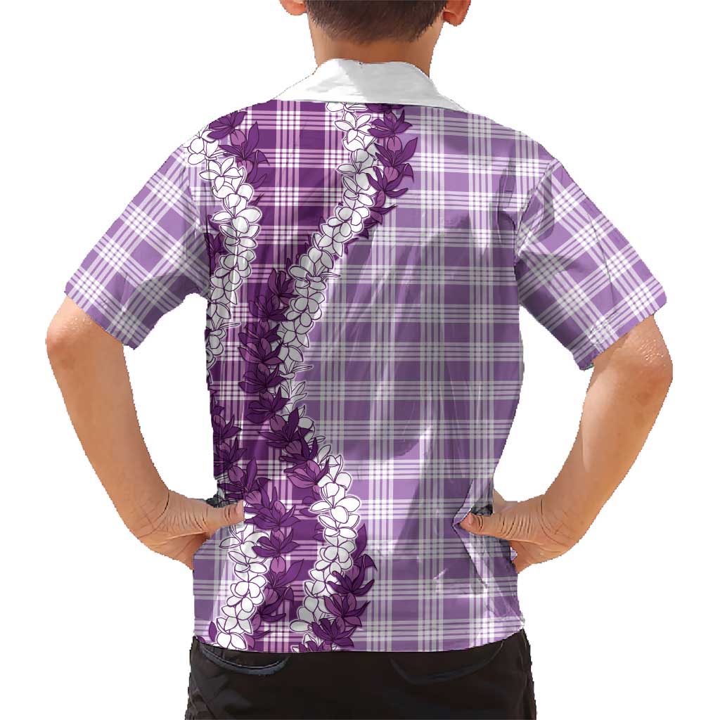 Violet Hawaii Palaka Family Matching Short Sleeve Bodycon Dress and Hawaiian Shirt Hawaiian Honohono Lei LT05 - Polynesian Pride