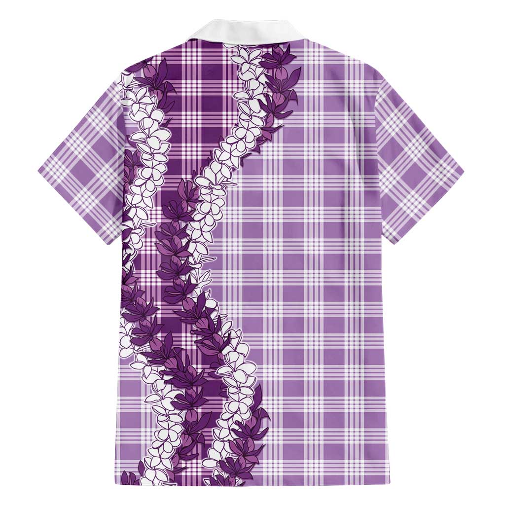 Violet Hawaii Palaka Family Matching Short Sleeve Bodycon Dress and Hawaiian Shirt Hawaiian Honohono Lei LT05 - Polynesian Pride