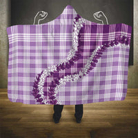 Violet Hawaii Palaka Hooded Blanket Hawaiian Honohono Lei