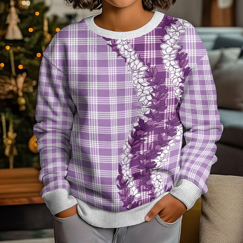 Violet Hawaii Palaka Kid Ugly Christmas Sweater Hawaiian Honohono Lei LT05 - Polynesian Pride