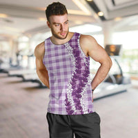 Violet Hawaii Palaka Men Tank Top Hawaiian Honohono Lei