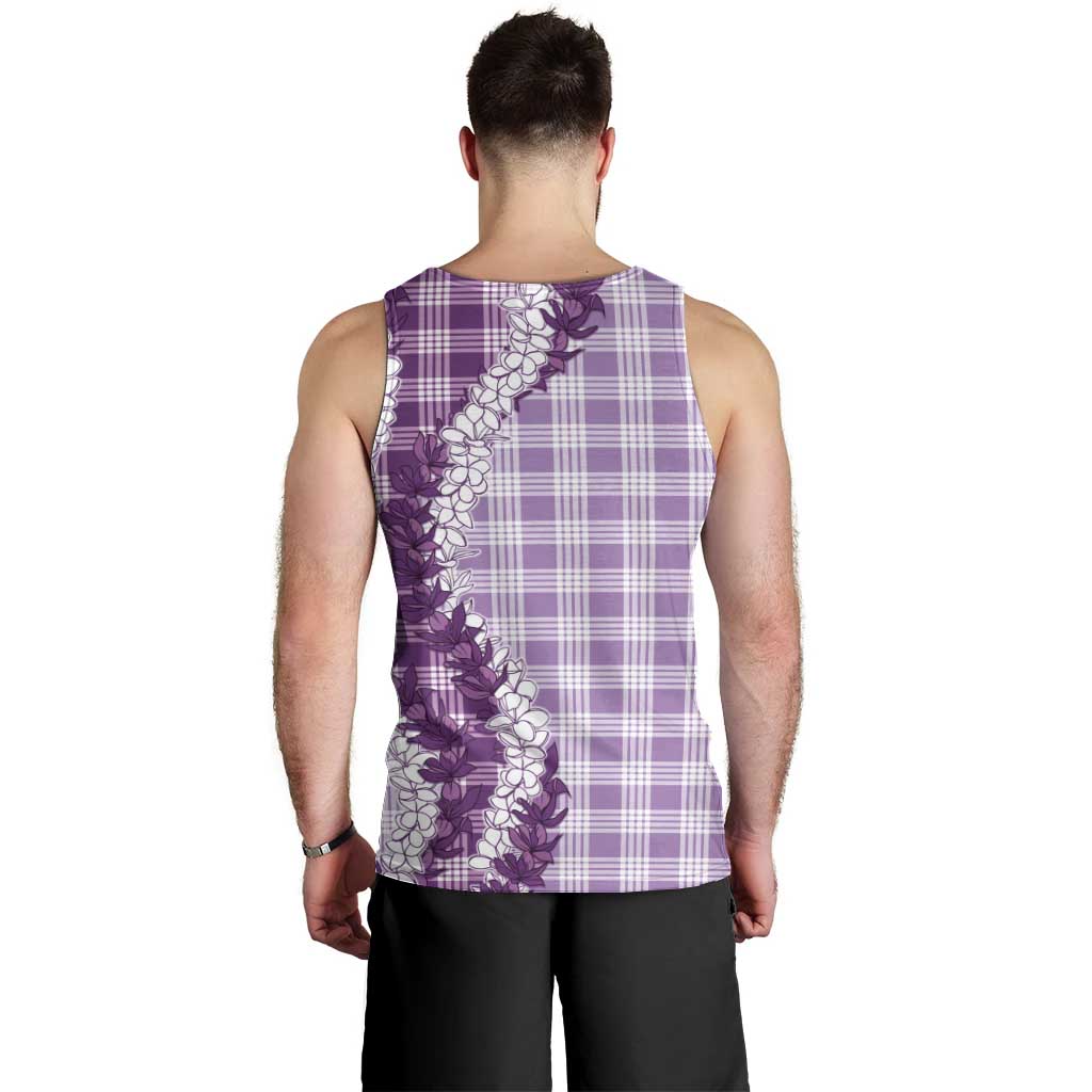 Violet Hawaii Palaka Men Tank Top Hawaiian Honohono Lei