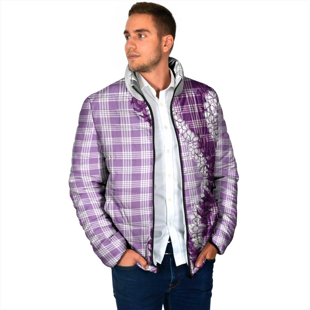 Violet Hawaii Palaka Padded Jacket Hawaiian Honohono Lei