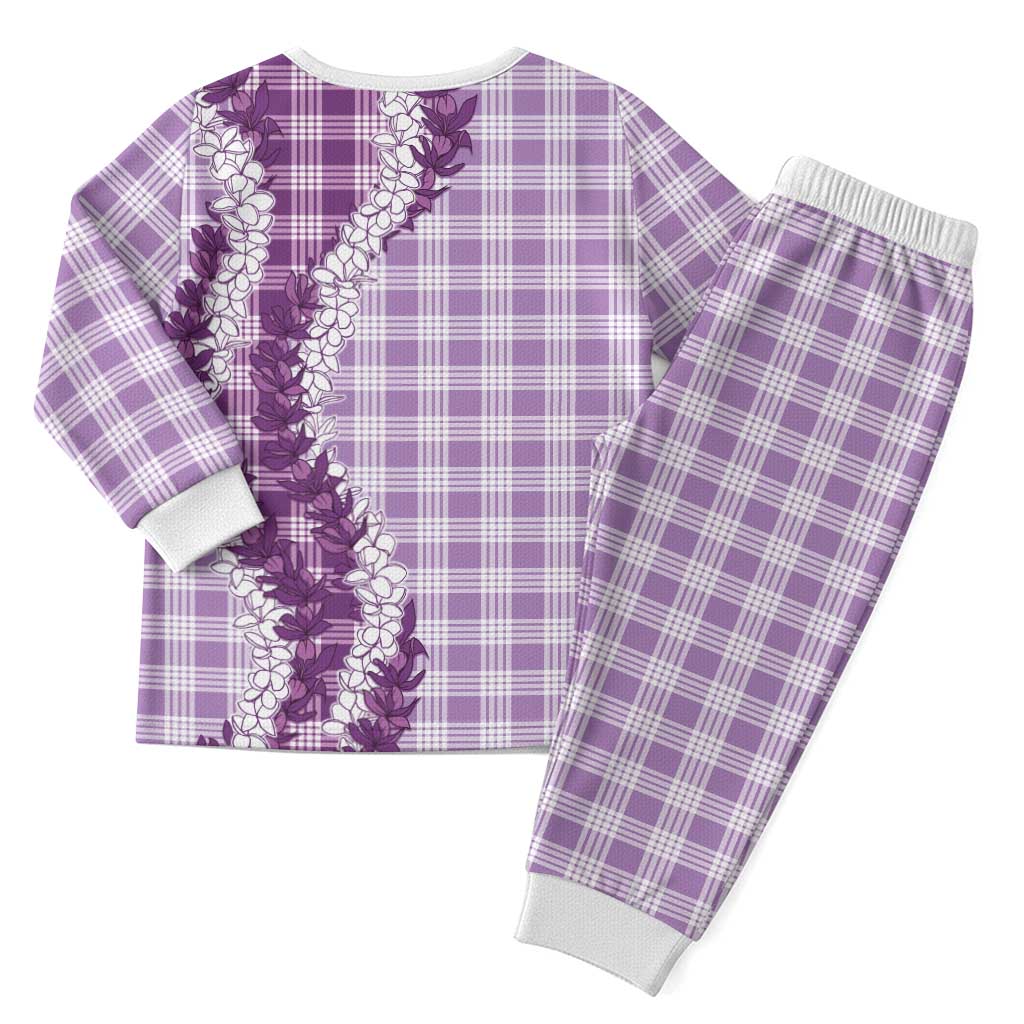 Violet Hawaii Palaka Pajama Set Hawaiian Honohono Lei