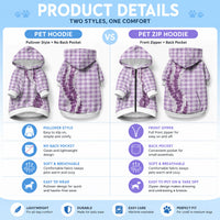 Violet Hawaii Palaka Pet Hoodie Hawaiian Honohono Lei