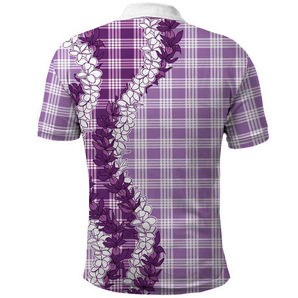 Violet Hawaii Palaka Polo Shirt Hawaiian Honohono Lei