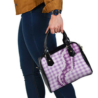Violet Hawaii Palaka Shoulder Handbag Hawaiian Honohono Lei
