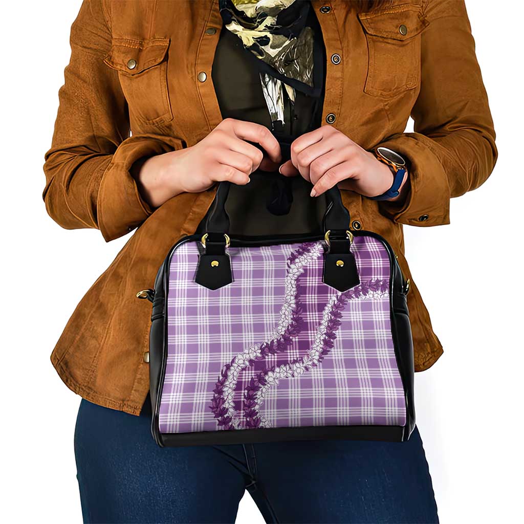 Violet Hawaii Palaka Shoulder Handbag Hawaiian Honohono Lei