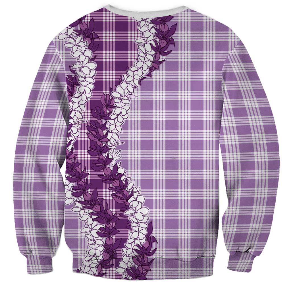Violet Hawaii Palaka Sweatshirt Hawaiian Honohono Lei