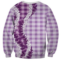 Violet Hawaii Palaka Sweatshirt Hawaiian Honohono Lei