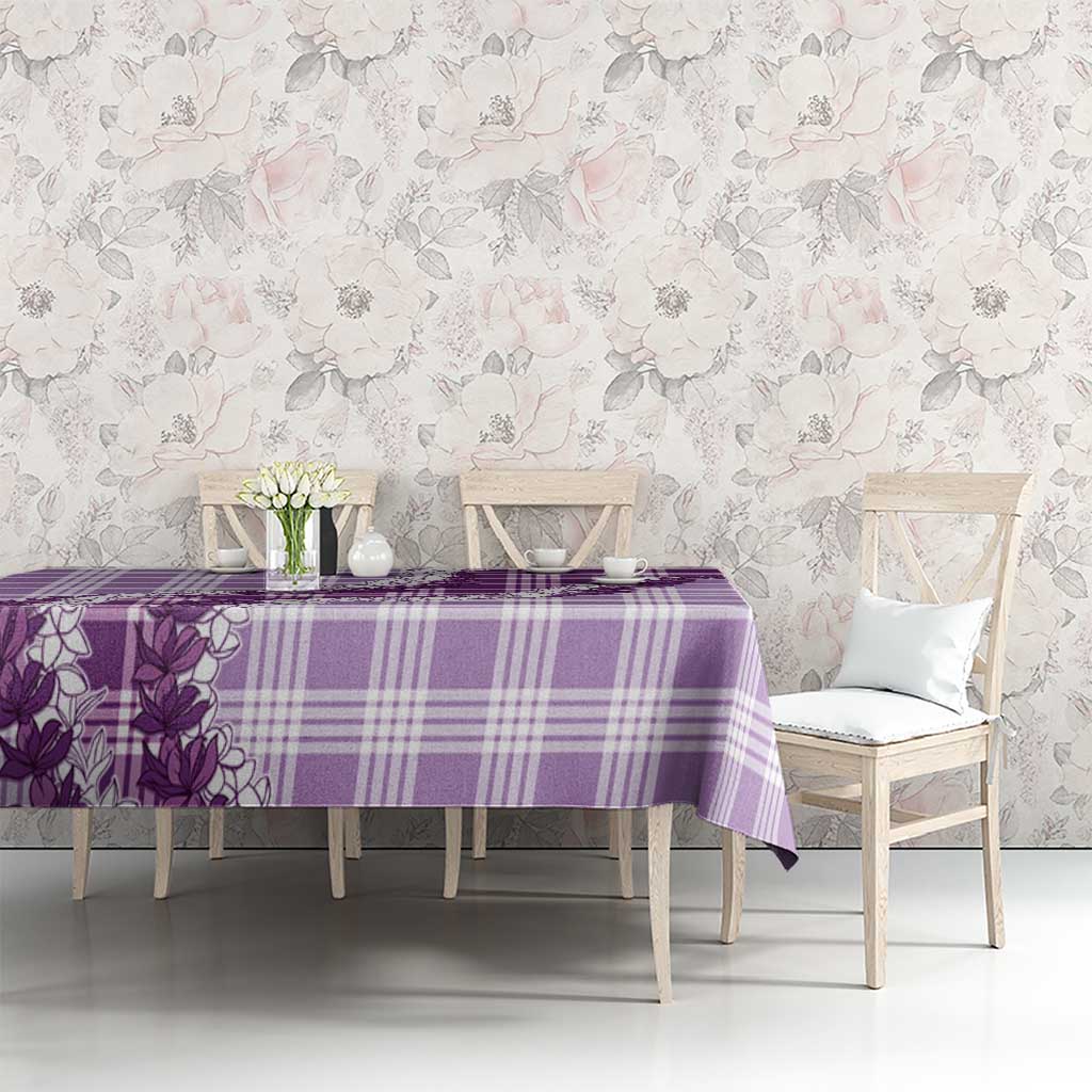Violet Hawaii Palaka Tablecloth Hawaiian Honohono Lei
