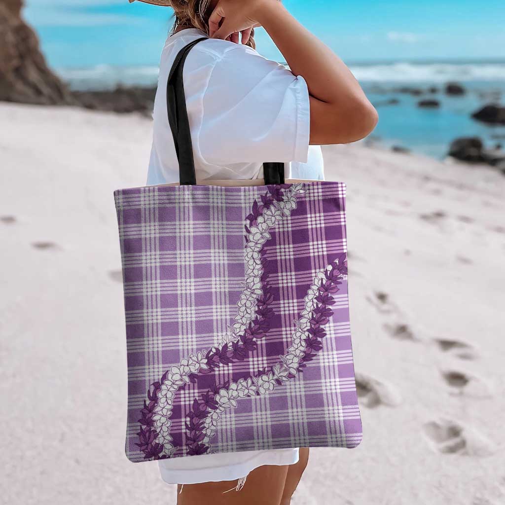 Violet Hawaii Palaka Tote Bag Hawaiian Honohono Lei