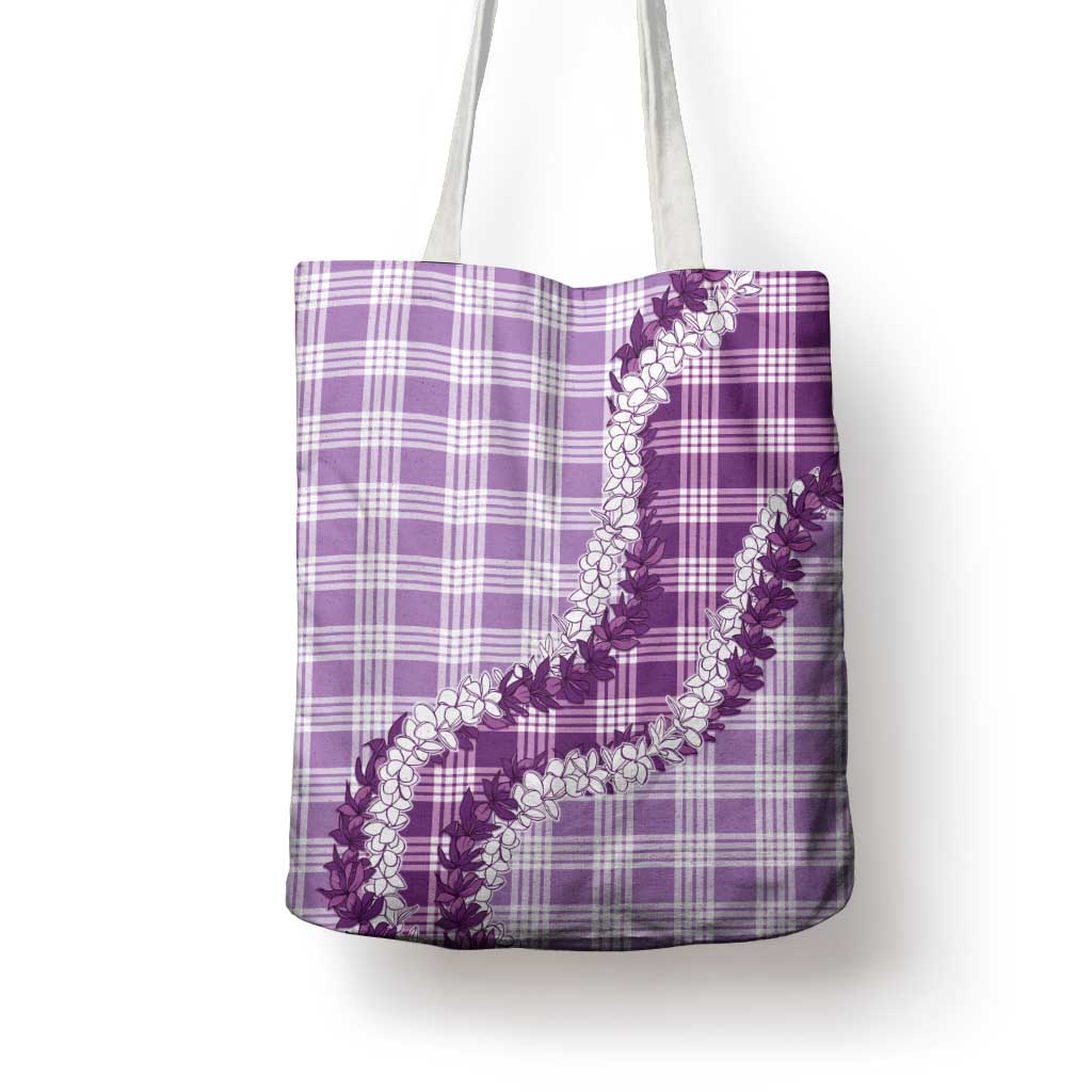 Violet Hawaii Palaka Tote Bag Hawaiian Honohono Lei