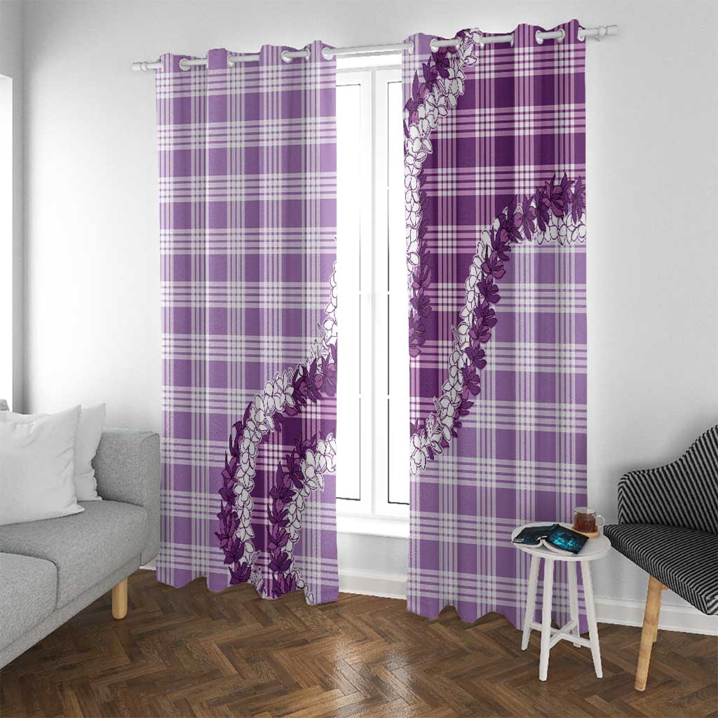 Violet Hawaii Palaka Window Curtain Hawaiian Honohono Lei