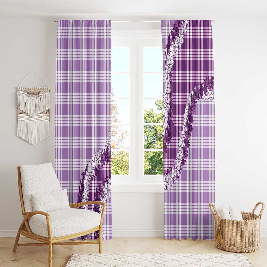 Violet Hawaii Palaka Window Curtain Hawaiian Honohono Lei