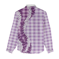 Violet Hawaii Palaka Women Casual Shirt - Hawaiian Honohono Lei LT05 - Polynesian Pride